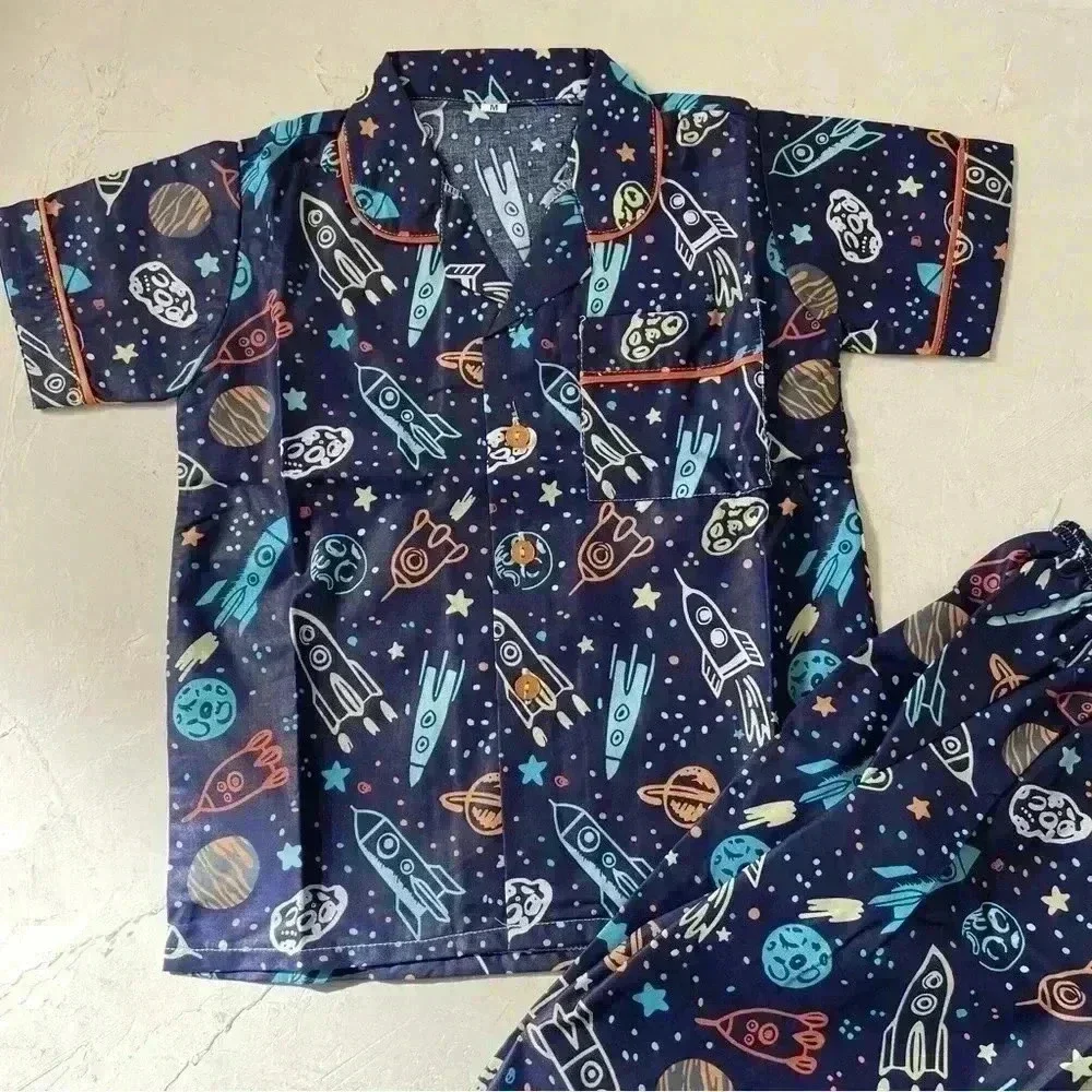 Kids space rocket pajamas unisex NEW without tags